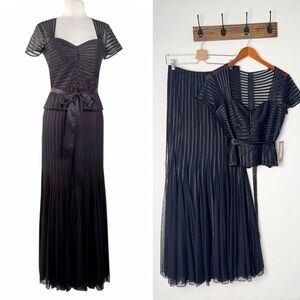 JS Collections Sweetheart Neckline Mock Two Piece Mesh and Satin Dress